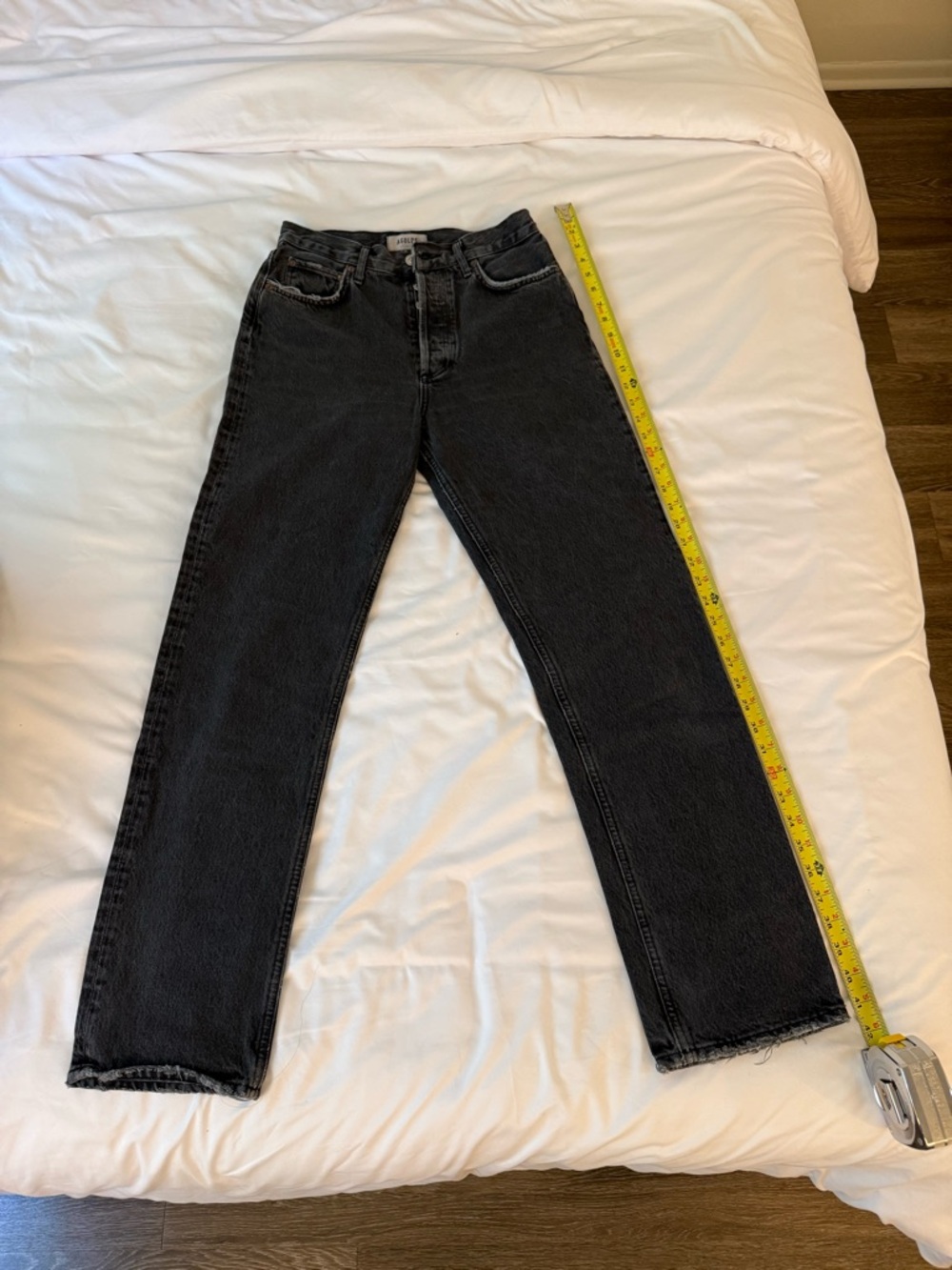 Agolde Washed Black Straight-Leg Jeans in 25W